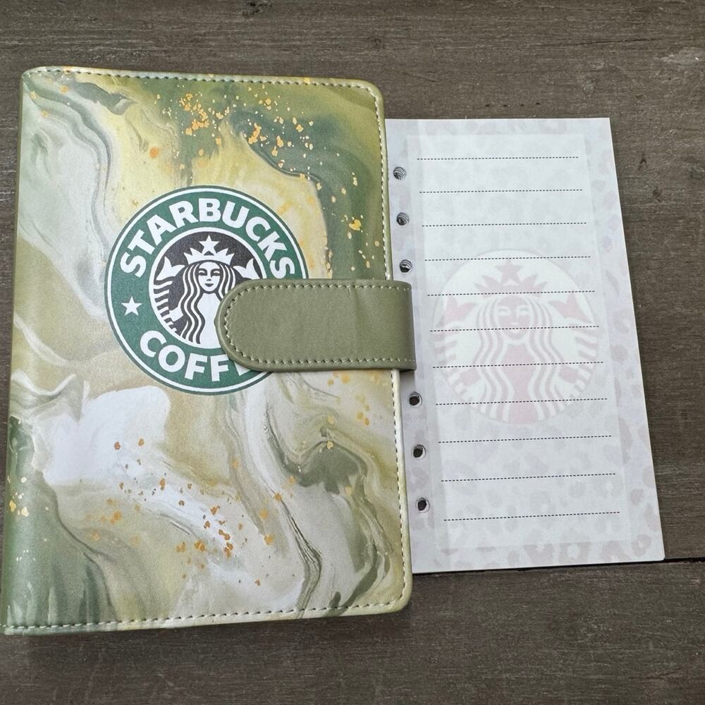 Starbucks A6 6 Ring Binder & Paper